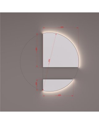 Maatwerk spiegel moon-line met indirecte LED verlichting rondom SPM ML