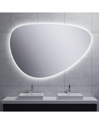 Uovo spiegel eirond met LED, dimbaar en spiegelverwarming 38.4166
