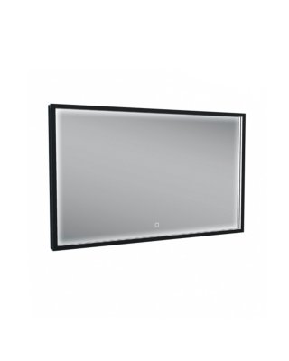 Spiegel rechthoek met LED, dimbaar en spiegelverwarming mat zwart 38.4192
