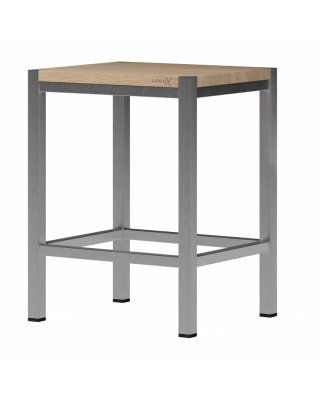 LoooX Wooden Stool 30 cm Old Grey / Frame stainless steel - WSTOOLRVS  