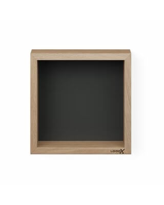 LoooX Wooden Box 30 cm old grey / mat zwart - WBOX30MZ 